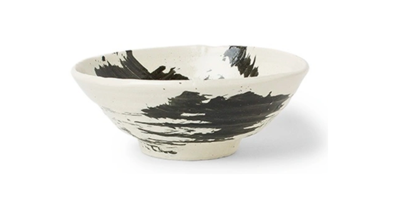 Black Brush Stroke Soup Bowl