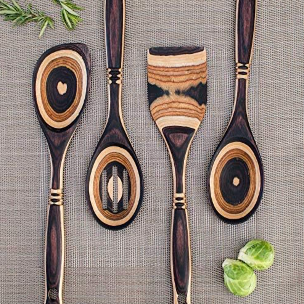 Island Bamboo Pakkawood Salad Hands, Natural