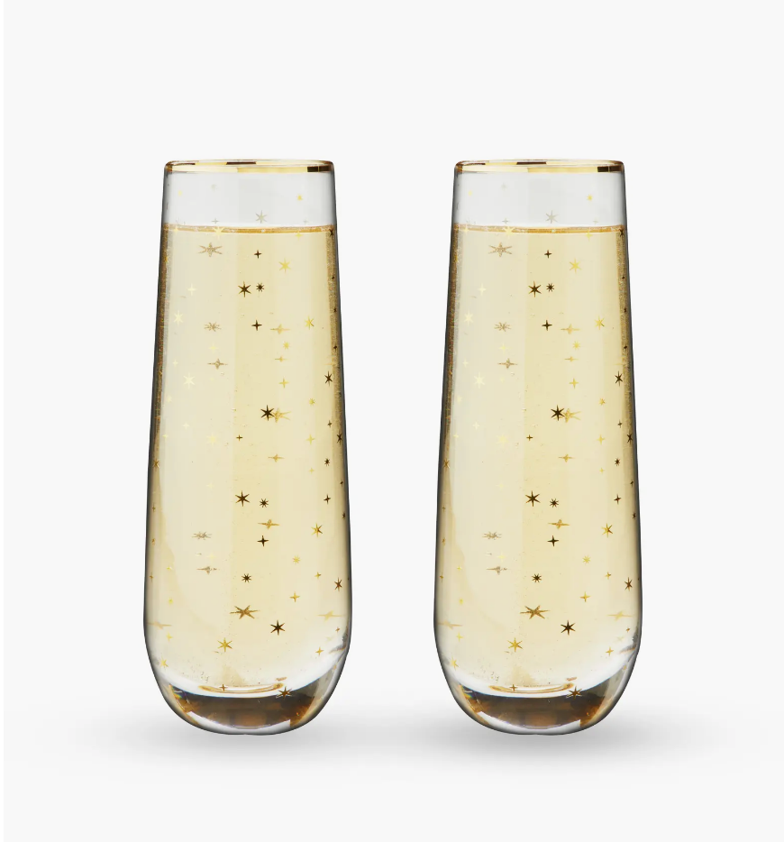 Starlight Stemless Champagne Flutes Set of 2