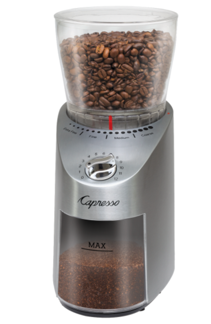 Capresso Infinity Plus Conical Burr Grinder, Stainless Steel