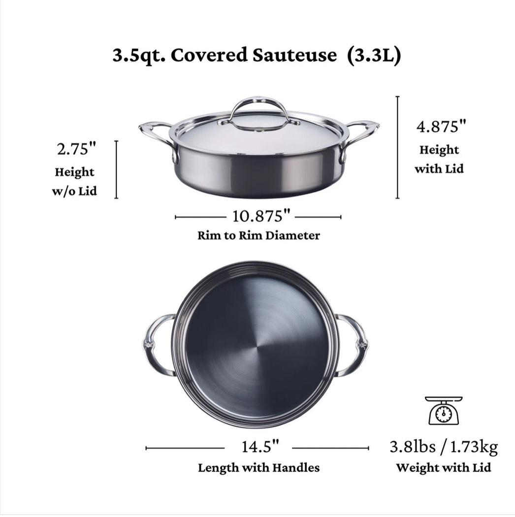 Hestan NanoBond Titanium Braiser with Lid 3.5QT
