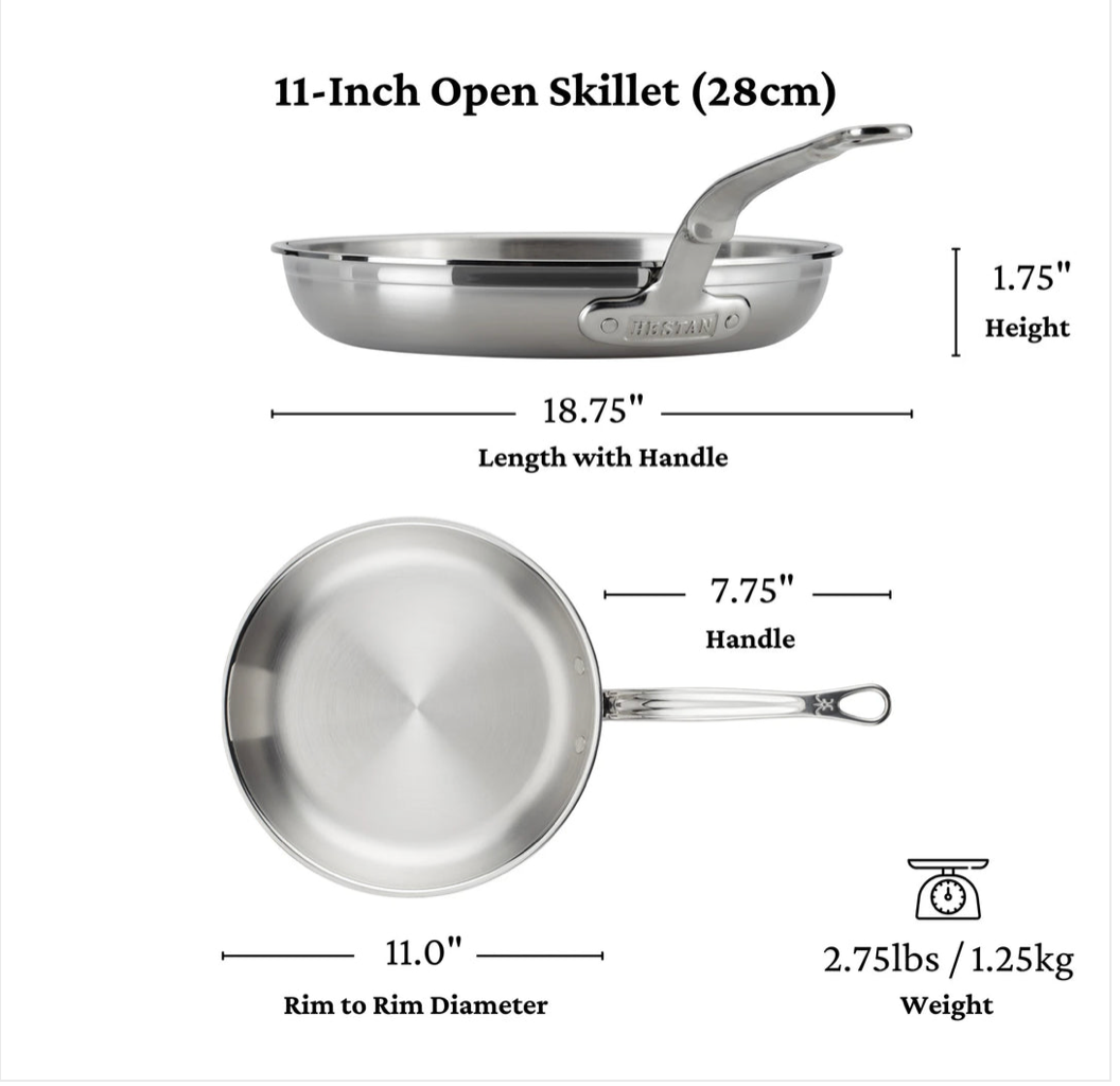 Hestan ProBond Professional Clad Stainless Steel Skillet 11 inch