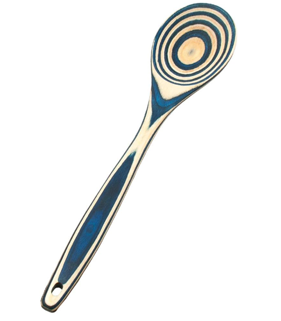 Island Bamboo Pakkawood 12-Inch Spoon, Blue
