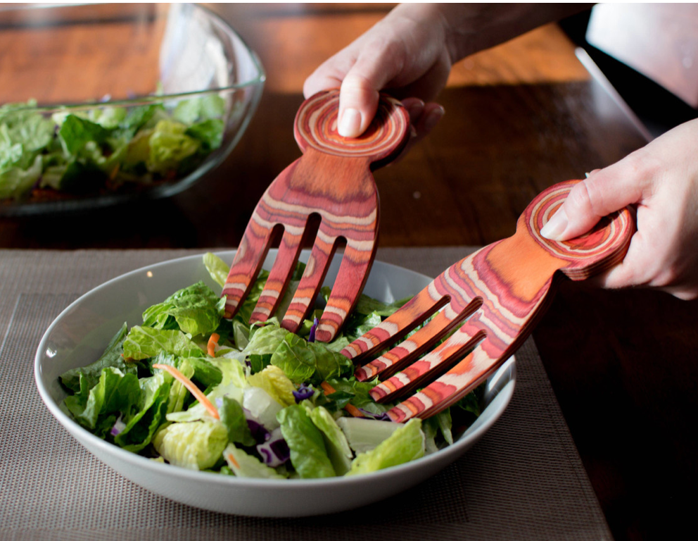 Island Bamboo Pakkawood Salad Hands, Natural