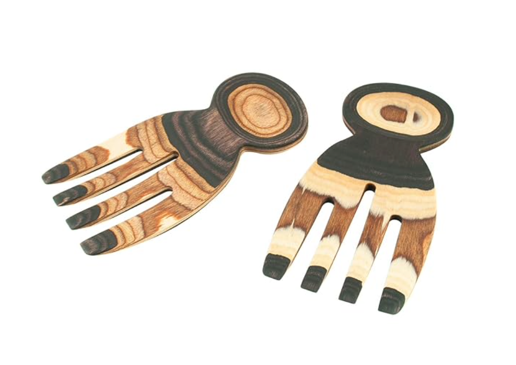 Island Bamboo Pakkawood Salad Hands, Natural