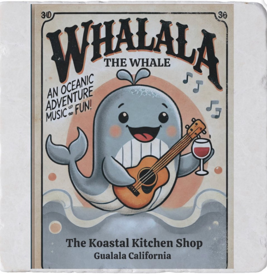The Koastal Kitchen - Whalala the Whale Tumbled Marble Trivet