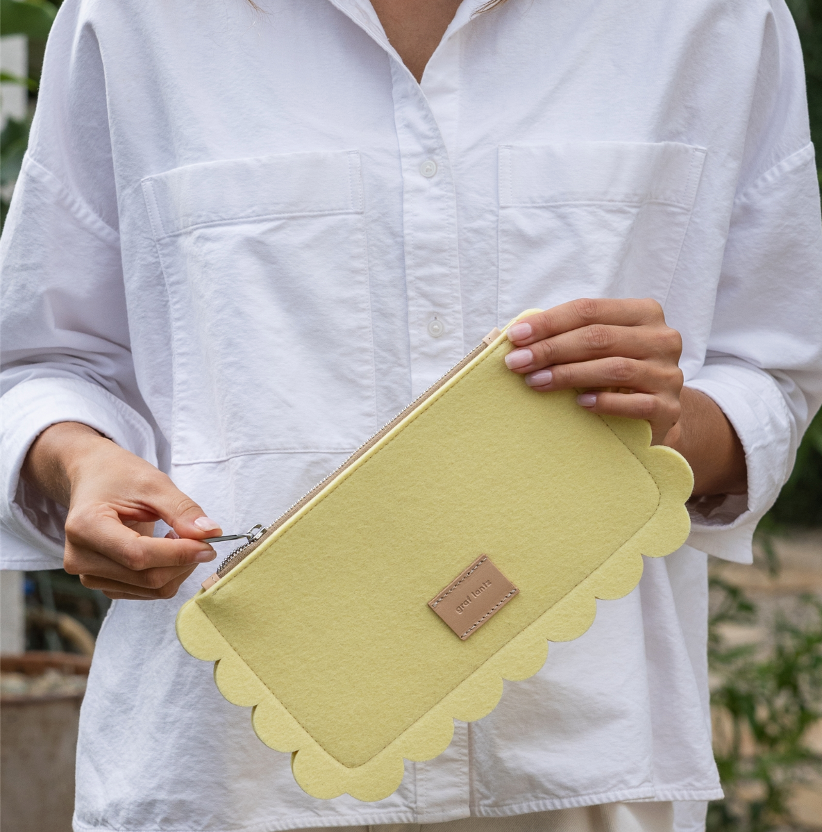 Graf Lantz - Deco Edge Merino Wool Pouch Limoncello