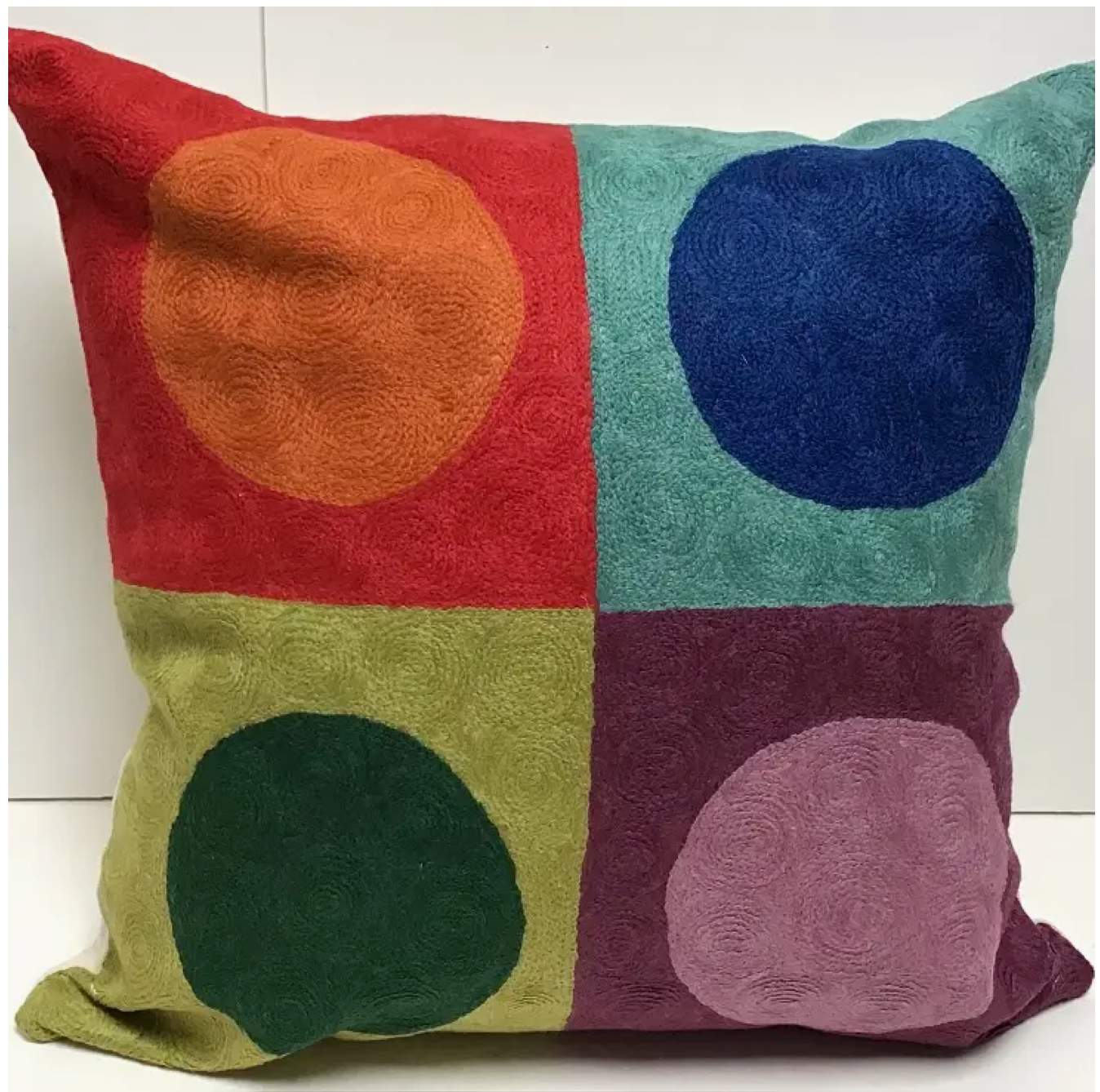 Kandinsky Circles Red Throw Pillow