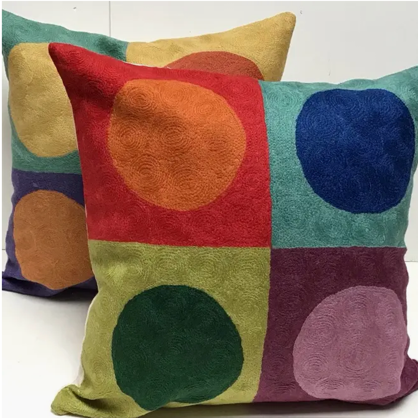 Kandinsky Circles Red Throw Pillow