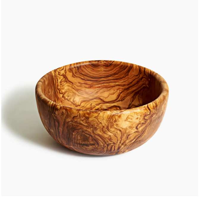 Olive Wood Family Salad Bowl 9 inch