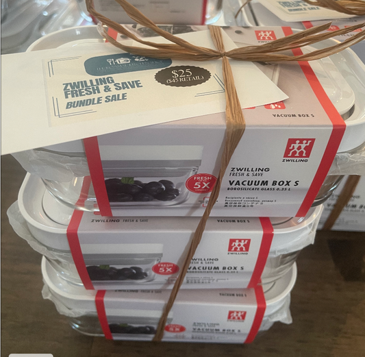 Zwilling Fresh & Save Small Glass Vacuum Box Bundle QTY 3