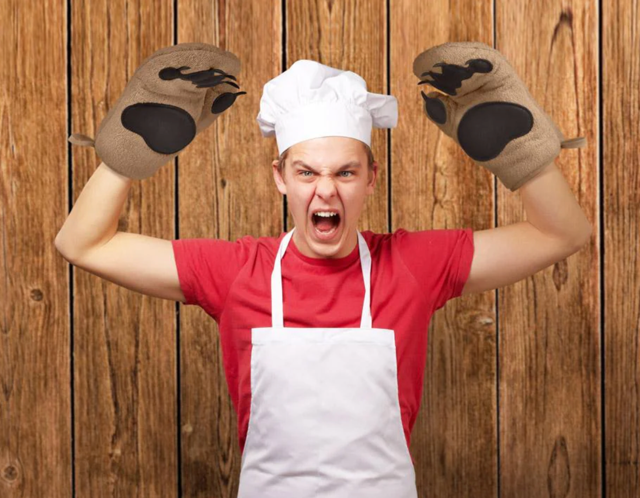 Bear Hands Oven Mitts - Set of Two